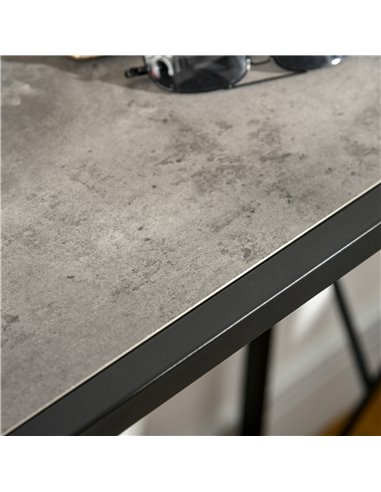 HOMCOM Console Table, Industrial Sofa Table with Metal Frame for Living Room, Hallway, 120 cm, Grey 837-171GY