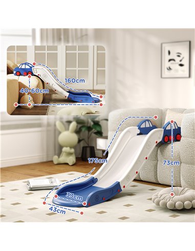 AIYAPLAY Kids Slide for Couch, Bed, Sofa, Easy to Assemble, Blue 331-075V00BU