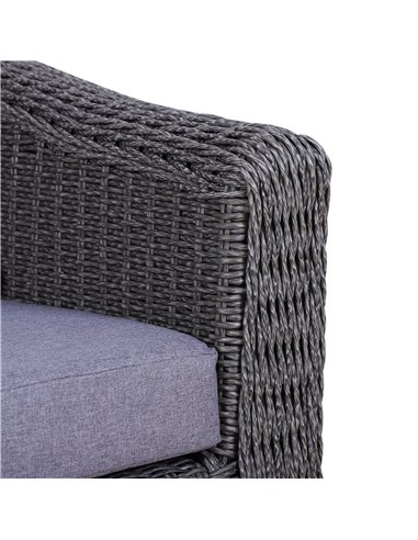 Outsunny Rattan Garden Furniture Set 4-seater Sofa Set Coffee Table Single Chair Bench Aluminium Frame Fully-assembly, Grey