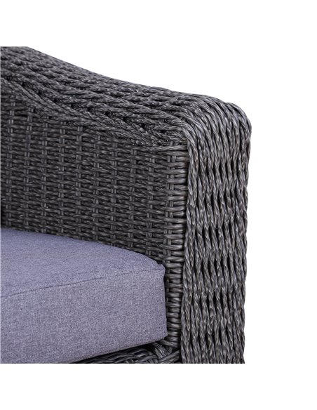 Outsunny Rattan Garden Furniture Set 4-seater Sofa Set Coffee Table Single Chair Bench Aluminium Frame Fully-assembly, Grey - pic 10046 | FastDaddyshop
