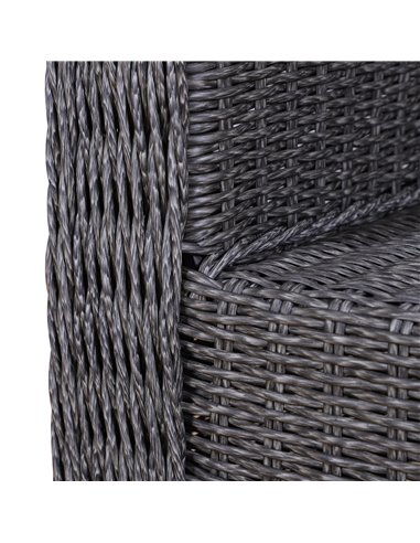 Outsunny Rattan Garden Furniture Set 4-seater Sofa Set Coffee Table Single Chair Bench Aluminium Frame Fully-assembly, Grey