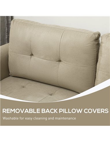 HOMCOM 'L' Shape Modular Sofa, with Storage - Light Brown 83B-015V70LR
