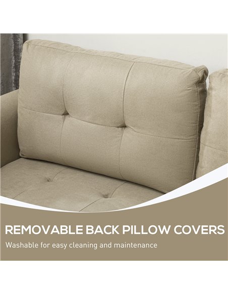 HOMCOM 'L' Shape Modular Sofa, with Storage - Light Brown 83B-015V70LR - pic 100636 | FastDaddyshop