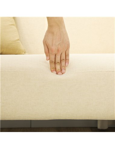 HOMCOM Velvet Feel Fabric 2 Seater Sofa, Small Sofa Loveseat with 21cm Thick Padding and Wood Legs, Cream White 83B-056V70CW