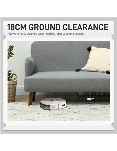HOMCOM Velvet Feel Fabric 2 Seater Sofa, Small Sofa Loveseat with 21cm Thick Padding and Wood Legs, Grey 83B-056V70GY