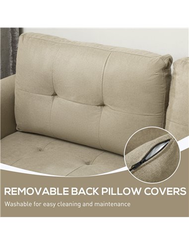 HOMCOM 'L' Shape Modular Storage Sofa - Light Brown 83B-014V70LR