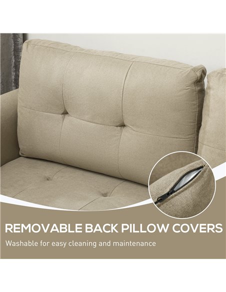 HOMCOM 'L' Shape Modular Storage Sofa - Light Brown 83B-014V70LR - pic 100717 | FastDaddyshop