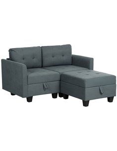 HOMCOM 'L' Shape Modular Storage Sofa - Dark Grey 83B-014V70CG