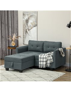 HOMCOM 'L' Shape Modular Storage Sofa - Dark Grey 83B-014V70CG 2