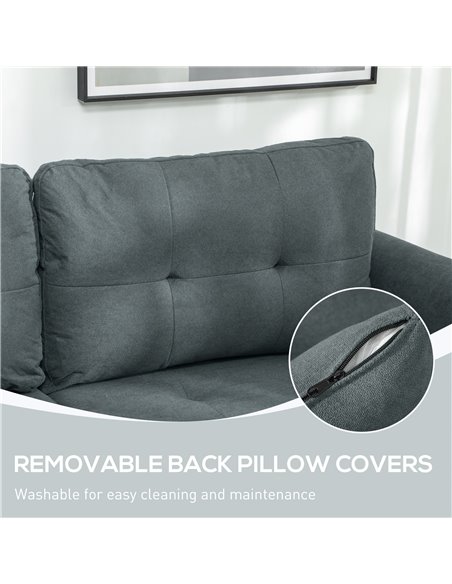 HOMCOM 'L' Shape Modular Storage Sofa - Dark Grey 83B-014V70CG - pic 100726 | FastDaddyshop