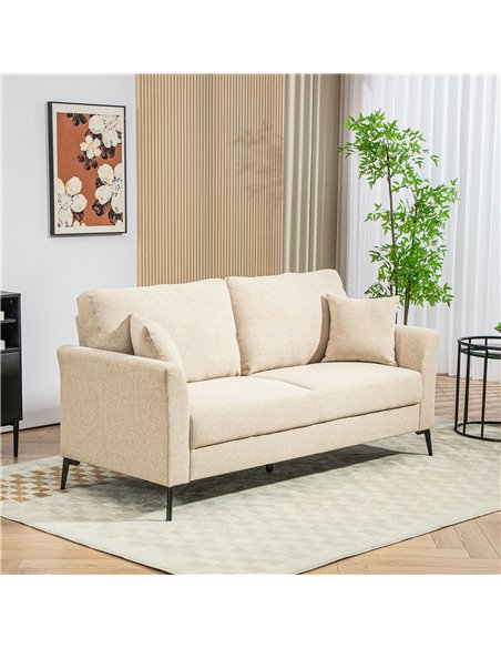 HOMCOM Three-Seater Linen-Look Sofa - Beige 83B-066V71BG - pic 100730 | FastDaddyshop