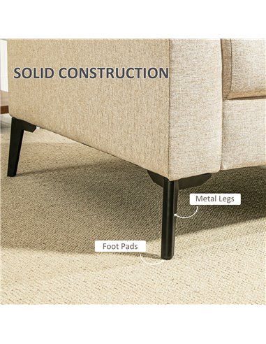 HOMCOM Three-Seater Linen-Look Sofa - Beige 83B-066V71BG