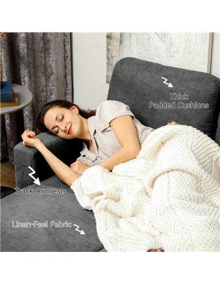 HOMCOM L Sofa Bed, with Storage - Charcoal Grey 83B-143V70CG - pic 100744 | FastDaddyshop