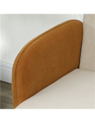 HOMCOM Two-Seater Velvet-Feel Mid Century Sofa - Cream/Orange 83B-054V70CW