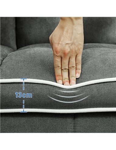 HOMCOM Two-Seater Linen-Look Sofa Bed - Charcoal Grey 83B-174V70CG