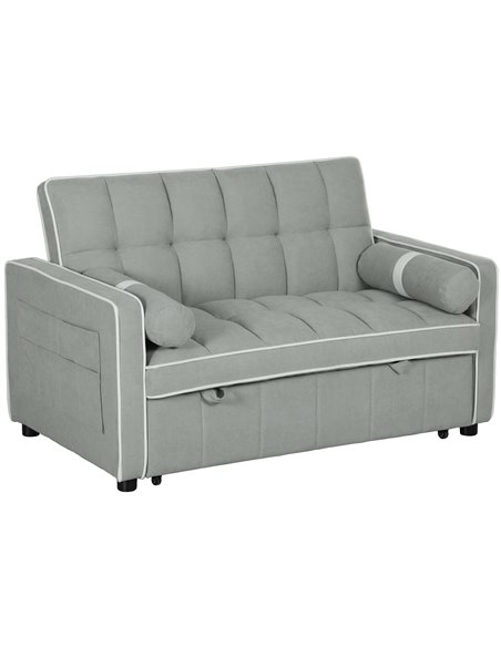 HOMCOM Two-Seater Linen-Look Sofa Bed - Light Grey 83B-174V70LG - pic 100783 | FastDaddyshop