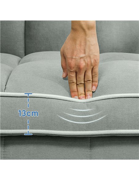 HOMCOM Two-Seater Linen-Look Sofa Bed - Light Grey 83B-174V70LG - pic 100791 | FastDaddyshop