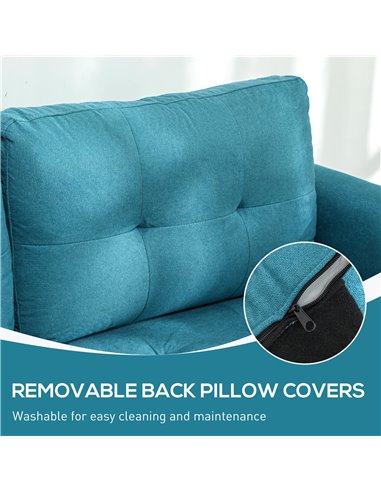 HOMCOM 'L' Shape Modular Sofa, with Storage - Light Blue 83B-015V70GN