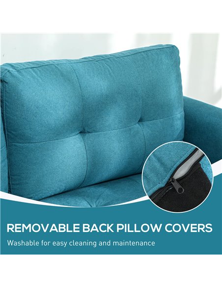 HOMCOM 'L' Shape Modular Sofa, with Storage - Light Blue 83B-015V70GN - pic 100807 | FastDaddyshop