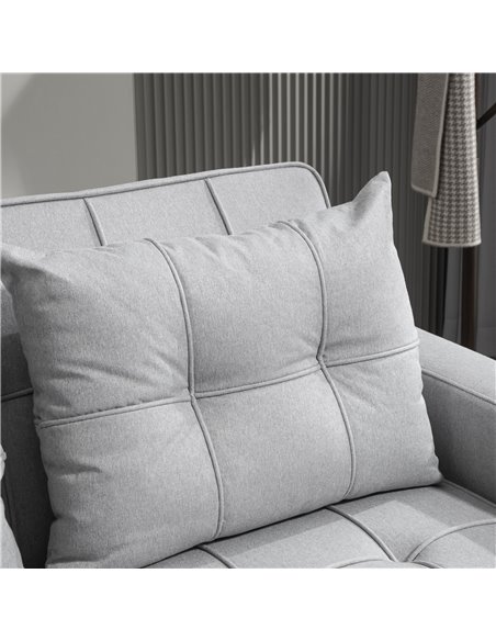 HOMCOM Two-Seater Pull-Out Sofa Bed - Light Grey 83B-048V70LG - pic 100827 | FastDaddyshop