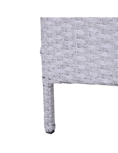 Outsunny 2 Seater PE Rattan Garden Furniture Set, 2 Armchairs 2 Stools Glass Top Table Cushions Wicker Weave Chairs Outdoor Seat