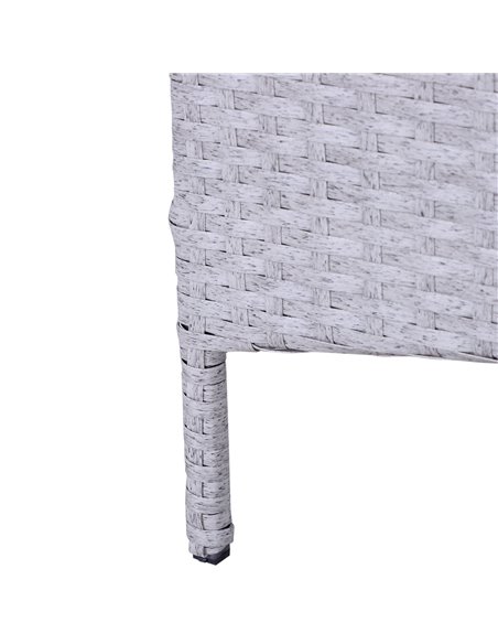Outsunny 2 Seater PE Rattan Garden Furniture Set, 2 Armchairs 2 Stools Glass Top Table Cushions Wicker Weave Chairs Outdoor Seat - pic 10087 | FastDaddyshop