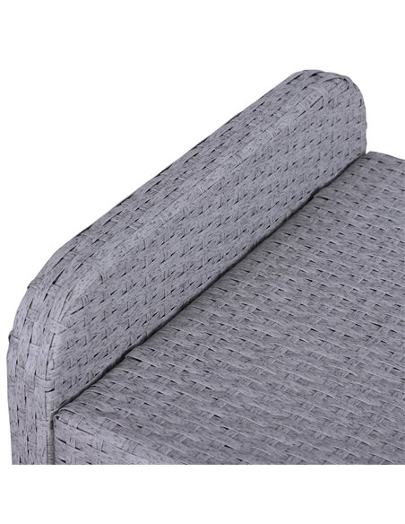 Outsunny 2 Seater PE Rattan Garden Furniture Set, 2 Armchairs 2 Stools Glass Top Table Cushions Wicker Weave Chairs Outdoor Seat - pic 10088 | FastDaddyshop