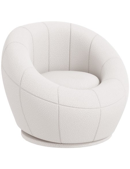 HOMCOM Modern Accent Chair, Swivel Upholstered Armchair for Living Room, Bedroom, Home Office, White 839-803V70WT - pic 100909 | FastDaddyshop