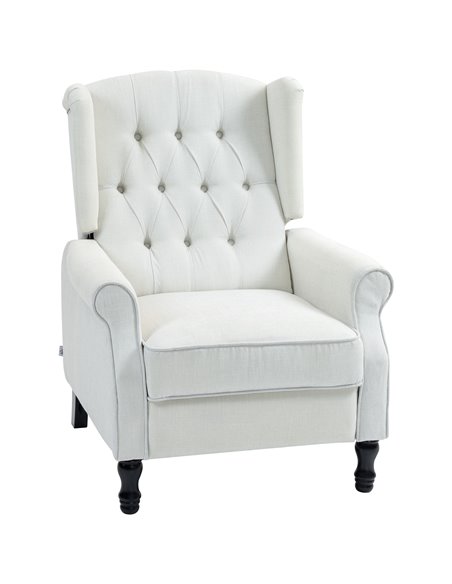HOMCOM Recliner Armchair, Vintage Reclining Chair with Nail Head Trim, Wingback Chair with Button Tufted Back and Footrest, for  - pic 100936 | FastDaddyshop