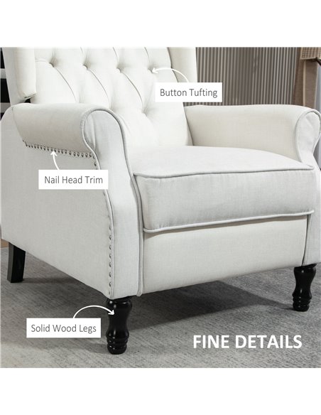 HOMCOM Recliner Armchair, Vintage Reclining Chair with Nail Head Trim, Wingback Chair with Button Tufted Back and Footrest, for  - pic 100941 | FastDaddyshop