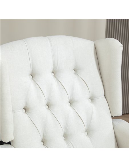 HOMCOM Recliner Armchair, Vintage Reclining Chair with Nail Head Trim, Wingback Chair with Button Tufted Back and Footrest, for  - pic 100943 | FastDaddyshop
