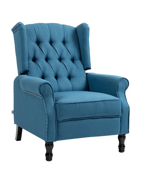 HOMCOM 150° Reclining Vintage Armchair, with footrest - Blue 833-677V71BU - pic 100945 | FastDaddyshop