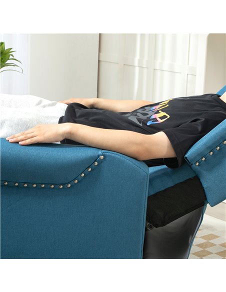 HOMCOM 150° Reclining Vintage Armchair, with footrest - Blue 833-677V71BU - pic 100951 | FastDaddyshop
