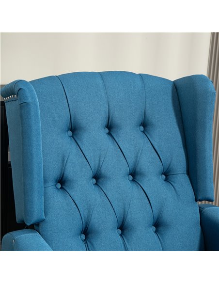 HOMCOM 150° Reclining Vintage Armchair, with footrest - Blue 833-677V71BU - pic 100952 | FastDaddyshop