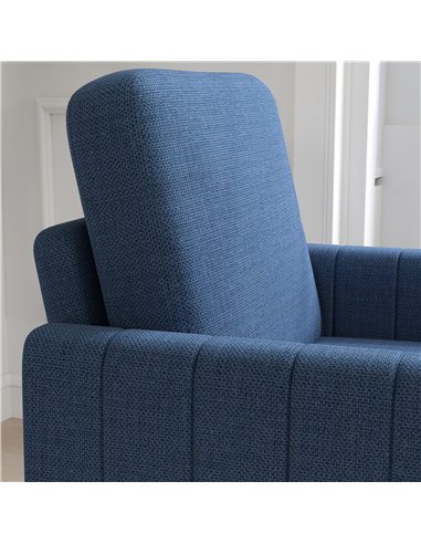 HOMCOM Modern Boxy Linen-Look Armchair - Blue 83B-049V70BU
