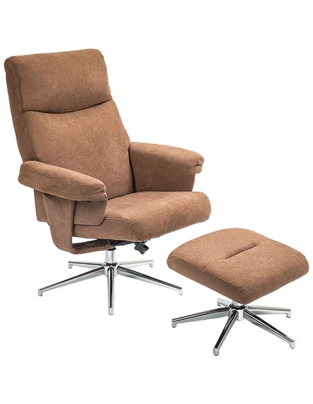HOMCOM Recliner Chair with Footstool, Upholstered Velvet Fabric Armchair with Adjustable Back, Solid Wood Frame for Living Room, - pic 100981 | FastDaddyshop