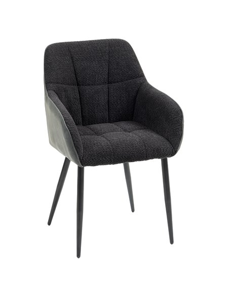 HOMCOM Accent Chair with Foot Pads, Upholstered Armchair with Chenille Fabric Front and PU Back, Occasional Chair for Living Roo - pic 101008 | FastDaddyshop