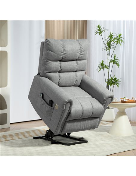 HOMCOM Rise and Recline Electric Massage Armchair - Grey 713-170V70GY - pic 101018 | FastDaddyshop