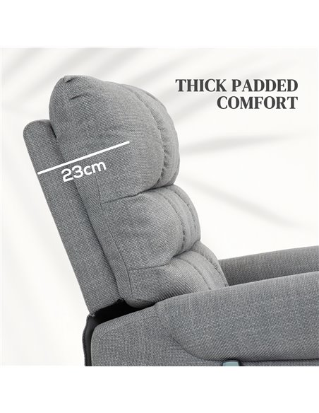 HOMCOM Rise and Recline Electric Massage Armchair - Grey 713-170V70GY - pic 101023 | FastDaddyshop