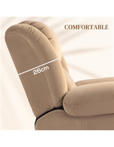 HOMCOM Power Lift Recliner Chair with Vibration Massage and Heat, Electric Lift Chair for Elderly, Overstuffed Fabric Riser and 