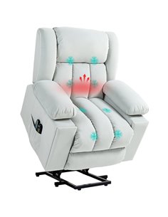 HOMCOM Power Lift Recliner Chair with Vibration Massage and Heat, Electric Lift Chair for Elderly, Overstuffed Fabric Riser and 