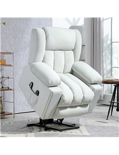 HOMCOM Power Lift Recliner Chair with Vibration Massage and Heat, Electric Lift Chair for Elderly, Overstuffed Fabric Riser and  2