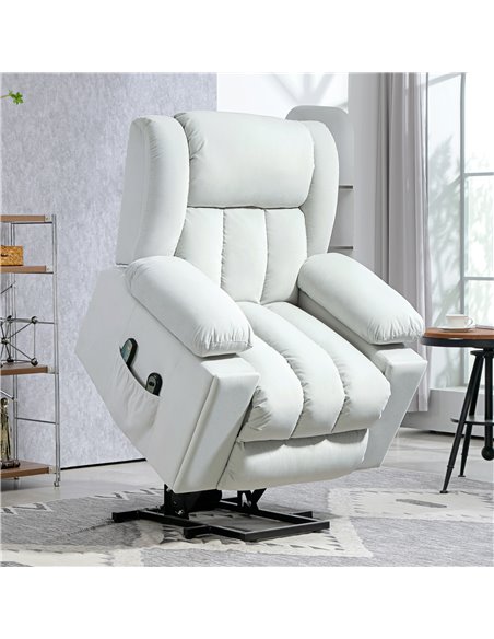 HOMCOM Power Lift Recliner Chair with Vibration Massage and Heat, Electric Lift Chair for Elderly, Overstuffed Fabric Riser and  - pic 101036 | FastDaddyshop