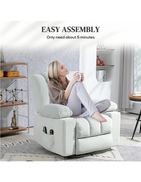HOMCOM Power Lift Recliner Chair with Vibration Massage and Heat, Electric Lift Chair for Elderly, Overstuffed Fabric Riser and  - pic 101042 | FastDaddyshop