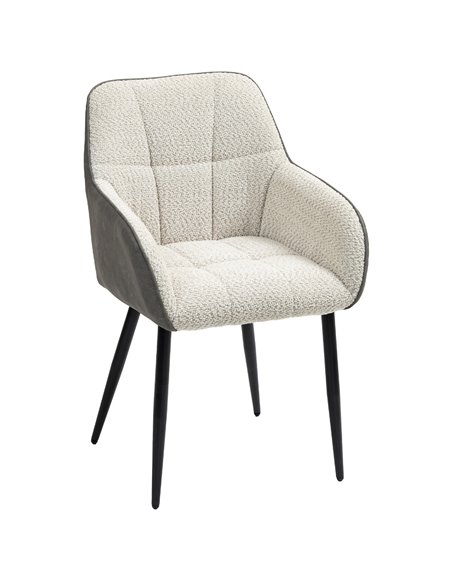 HOMCOM Accent Chair with Foot Pads, Upholstered Armchair with Chenille Fabric Front and PU Back, Occasional Chair for Living Roo - pic 101044 | FastDaddyshop
