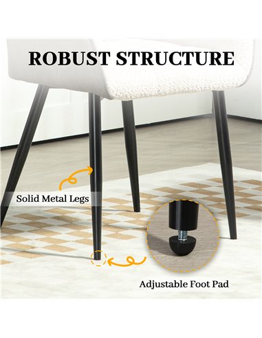 HOMCOM Accent Chair with Foot Pads, Upholstered Armchair with Chenille Fabric Front and PU Back, Occasional Chair for Living Roo