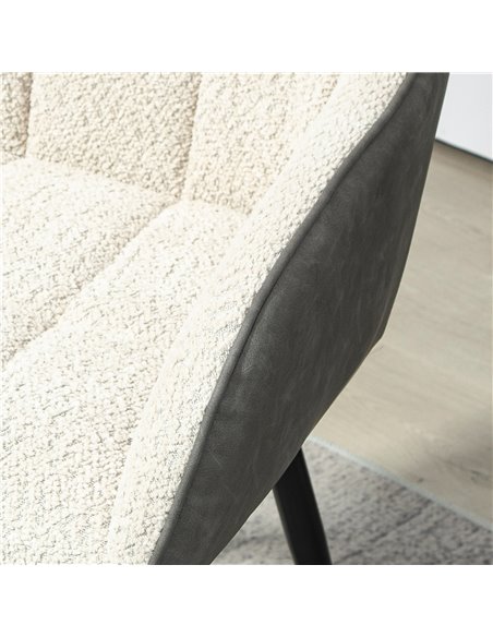 HOMCOM Accent Chair with Foot Pads, Upholstered Armchair with Chenille Fabric Front and PU Back, Occasional Chair for Living Roo - pic 101052 | FastDaddyshop
