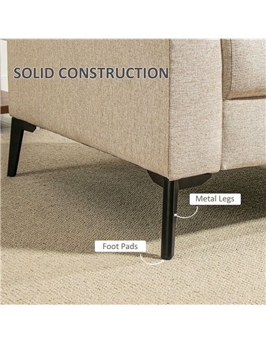 HOMCOM Linen-Look Armchair - Beige 83B-065V70BG