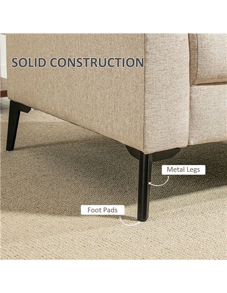 HOMCOM Linen-Look Armchair - Beige 83B-065V70BG - pic 101058 | FastDaddyshop