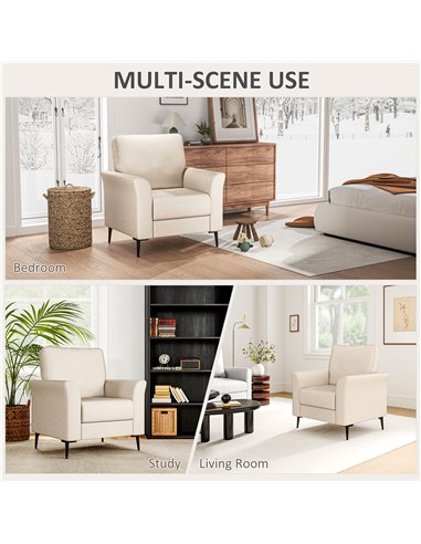 HOMCOM Linen-Look Armchair - Beige 83B-065V70BG